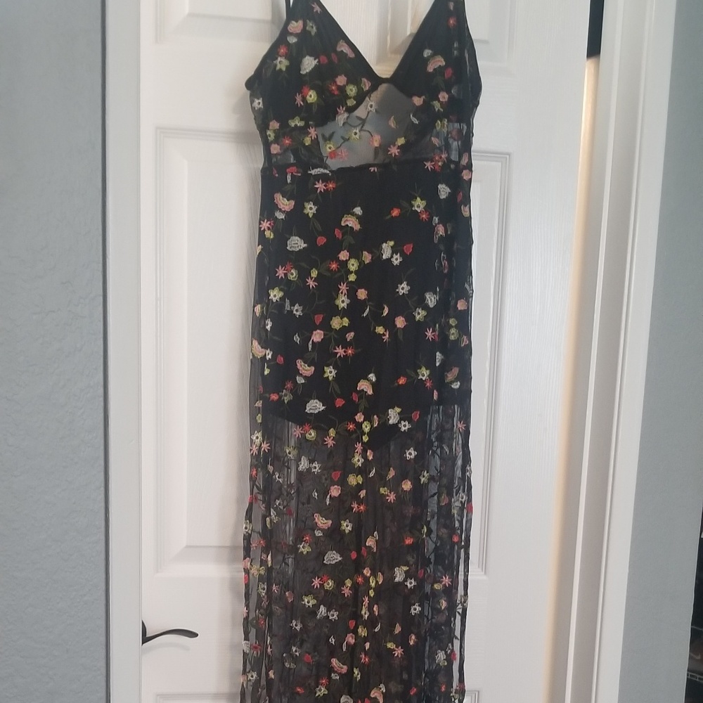 🌺 Floral Romper Maxi Dress